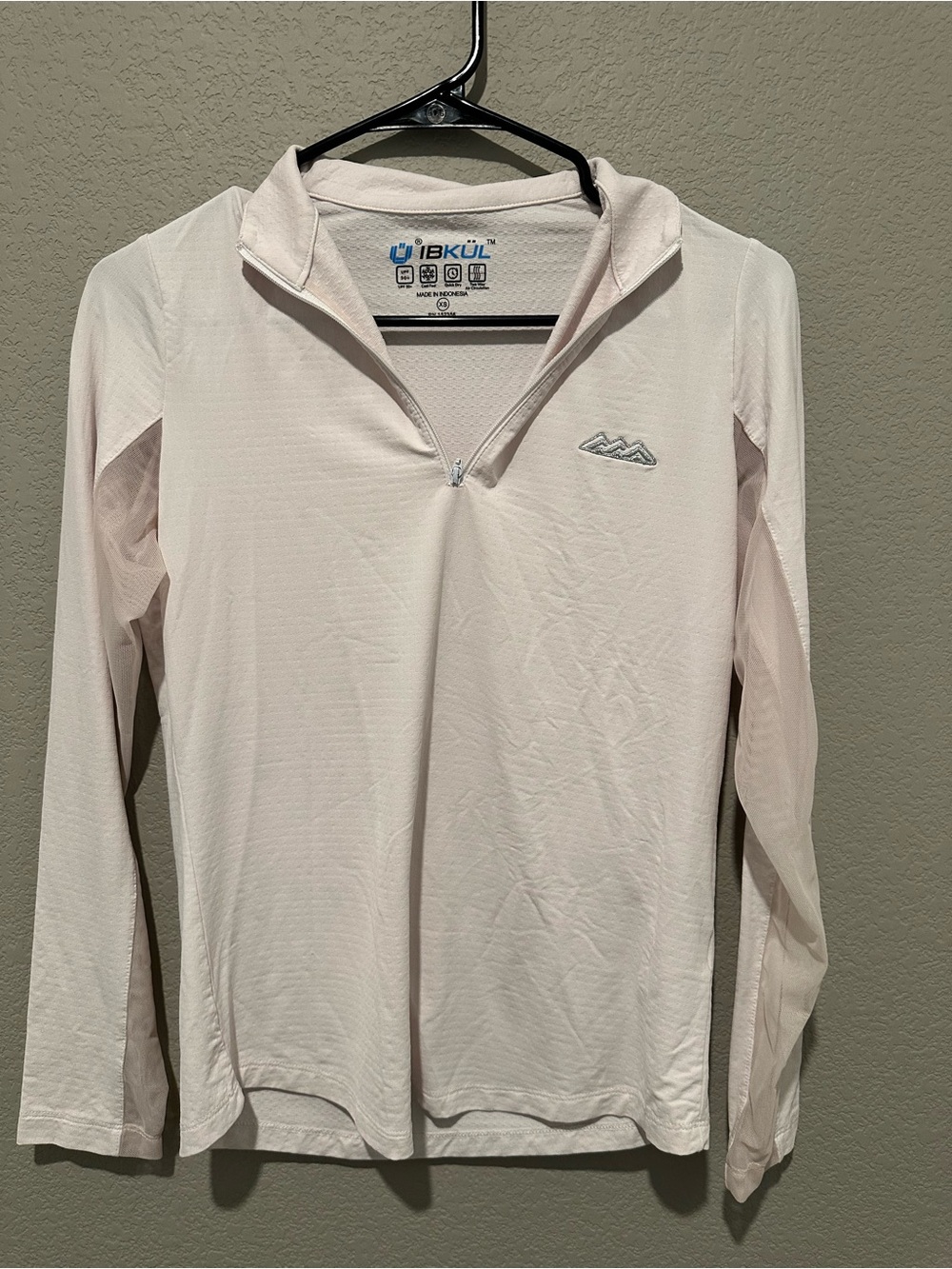 Ibkul long sleeve zip mock neck top